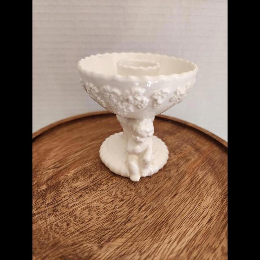 Lefton Angel Cherub Candlestick Holder -1 Porcelain Japan VTG Marked 3564